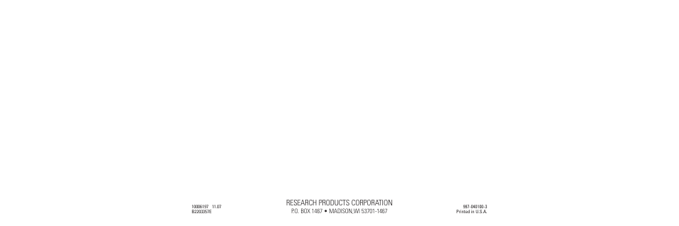 Research products corporation | Aprilaire 8570 User Manual | Page 13 / 13