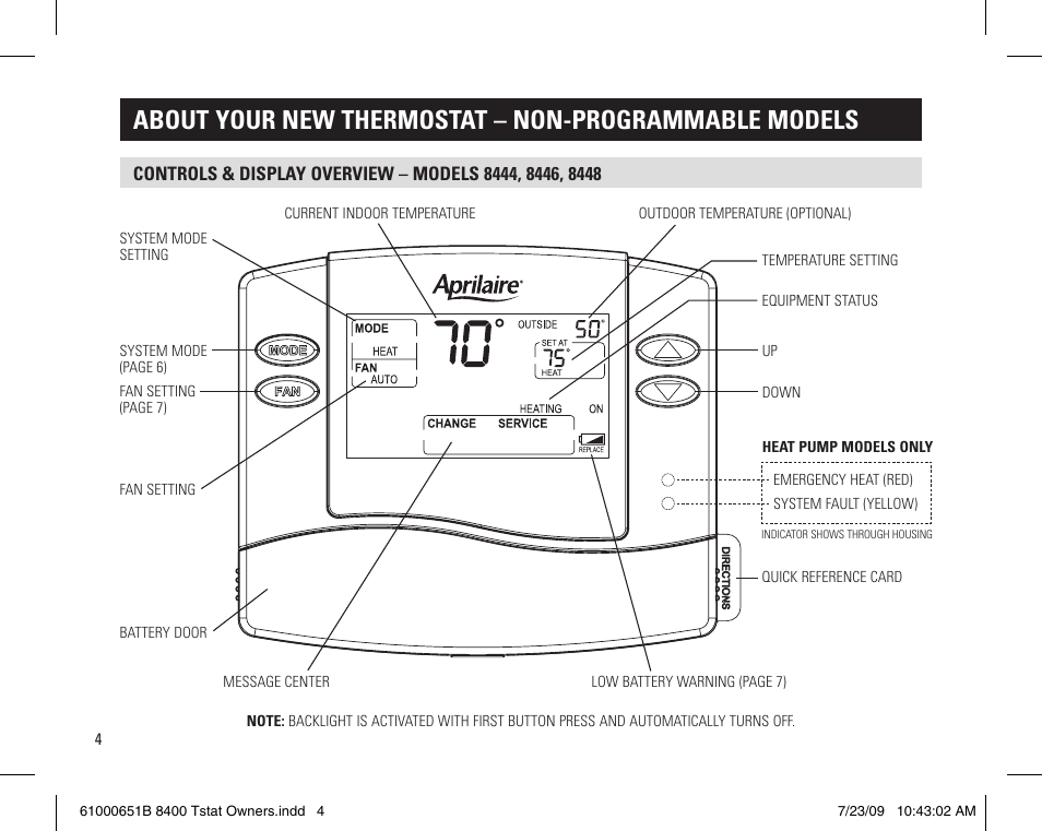 Aprilaire 8400 User Manual | Page 4 / 12