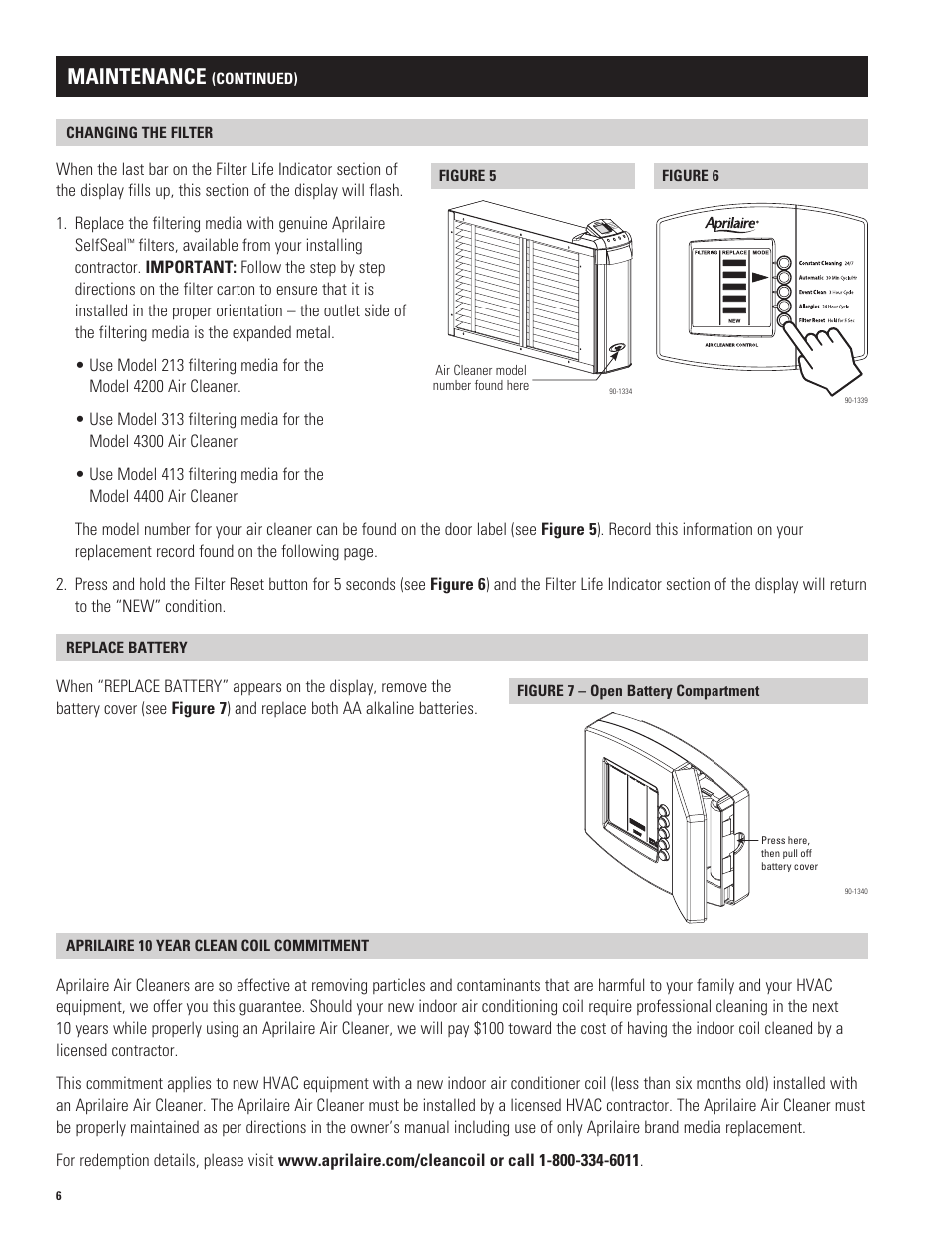 Maintenance | Aprilaire 4200 User Manual | Page 6 / 8