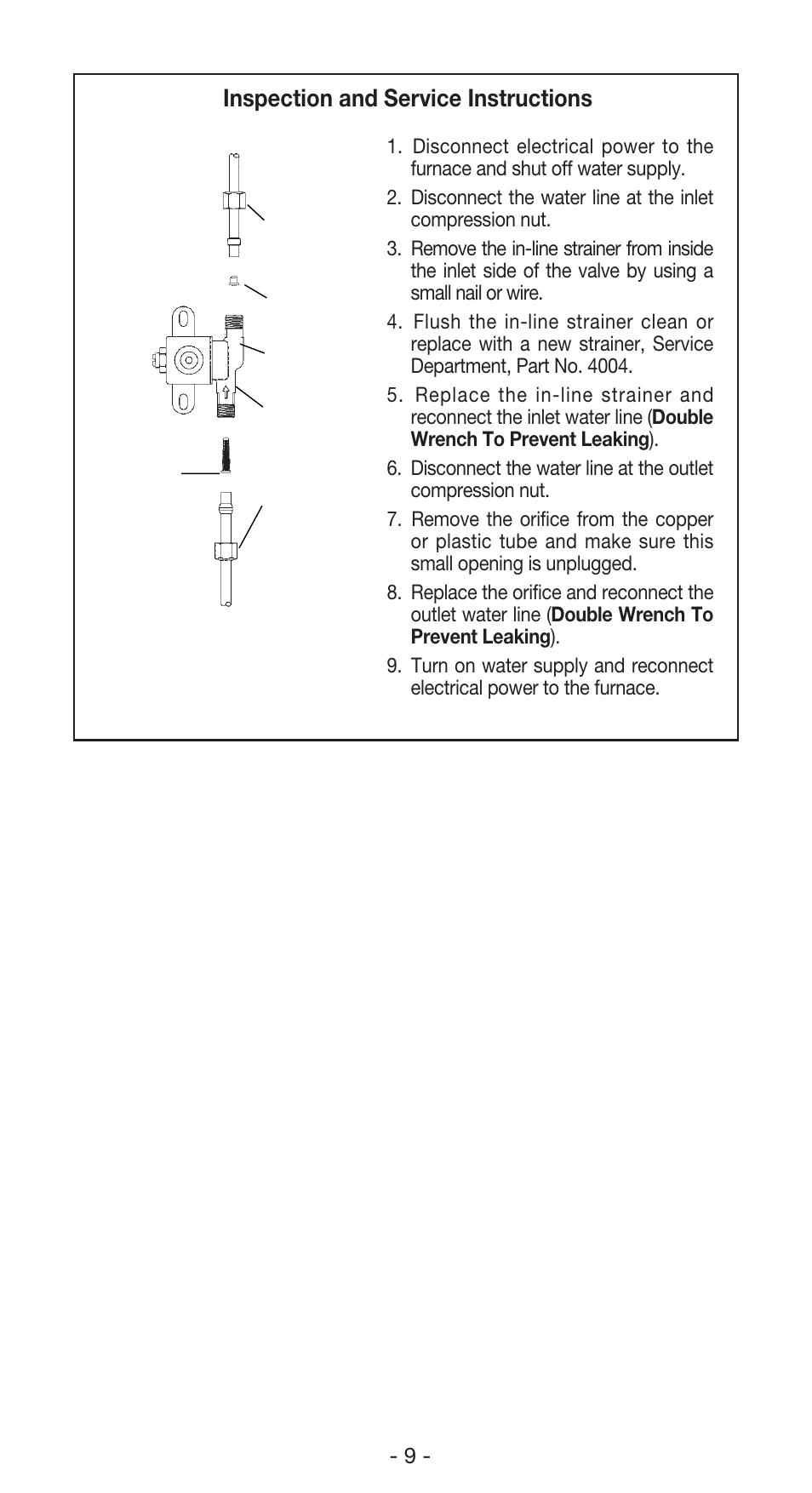 Inspection and service instructions | Aprilaire 600 User Manual | Page 11 / 20