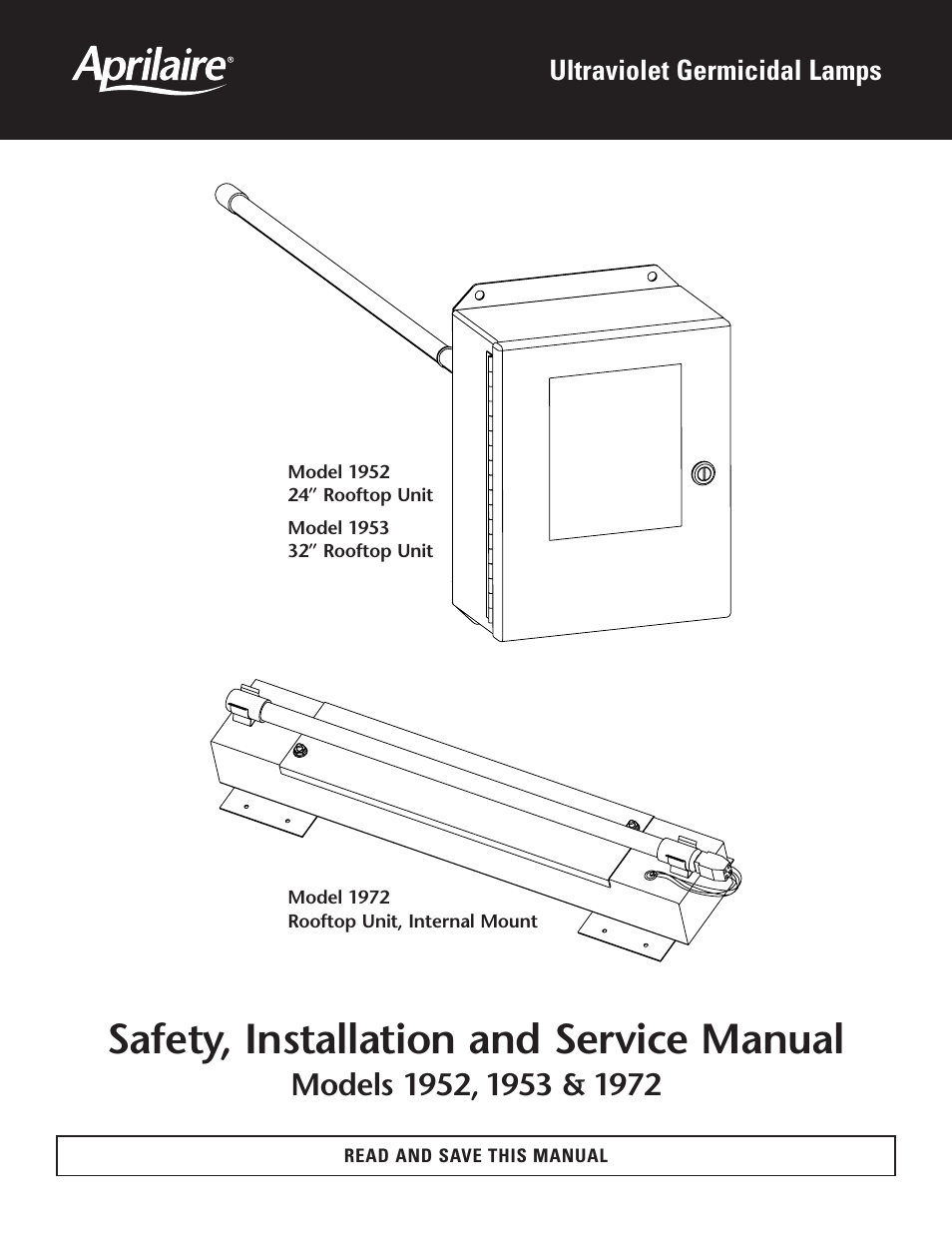 Aprilaire 1953 & 1972 User Manual | 12 pages