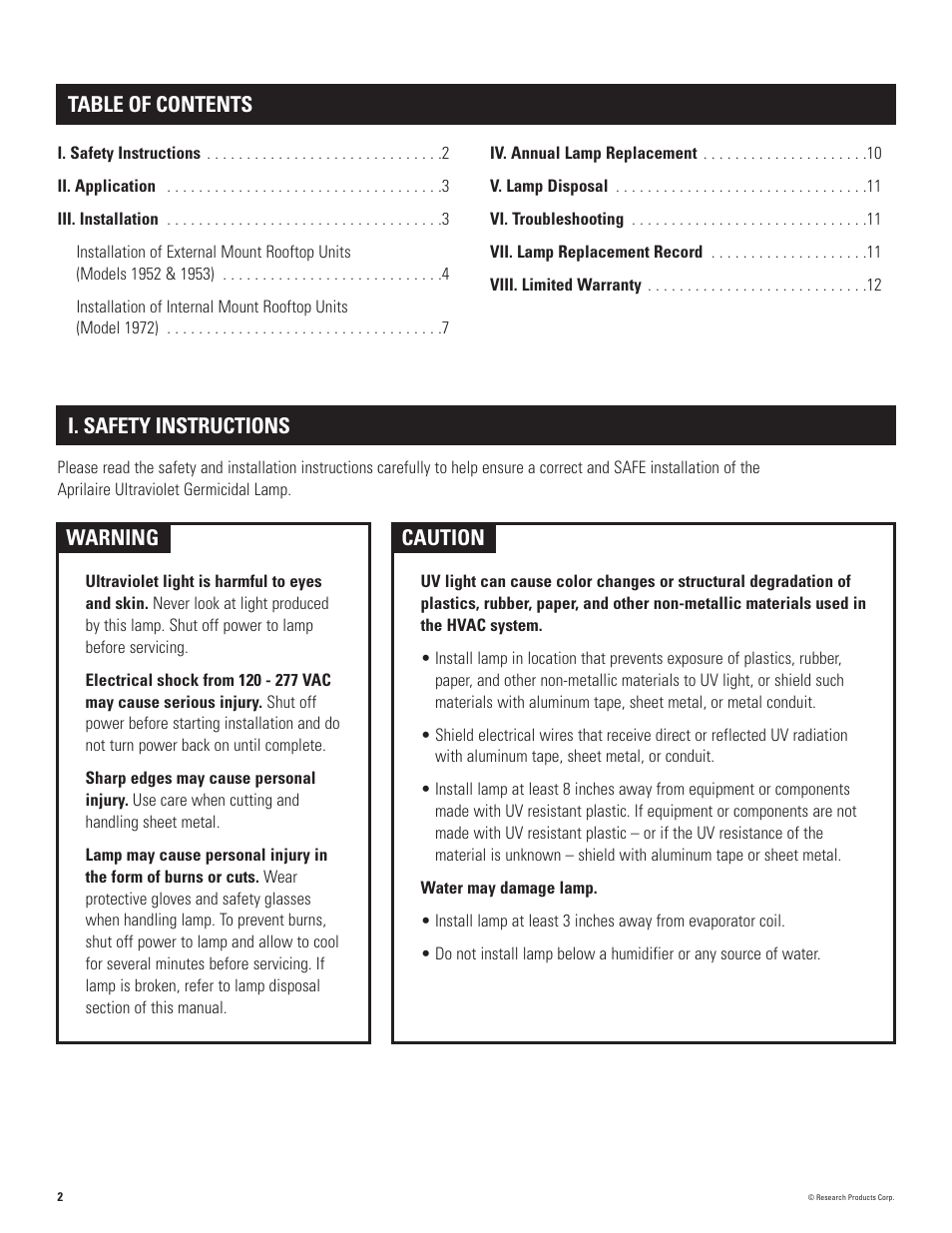 Aprilaire 1953 & 1972 User Manual | Page 2 / 12