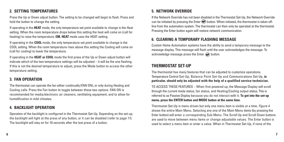 Thermostat set-up | Aprilaire 8870 User Manual | Page 5 / 11