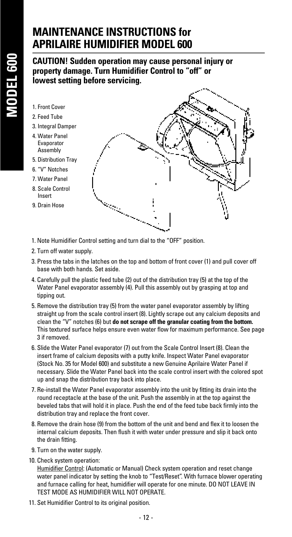 Model 600 | Aprilaire 600 User Manual | Page 14 / 20