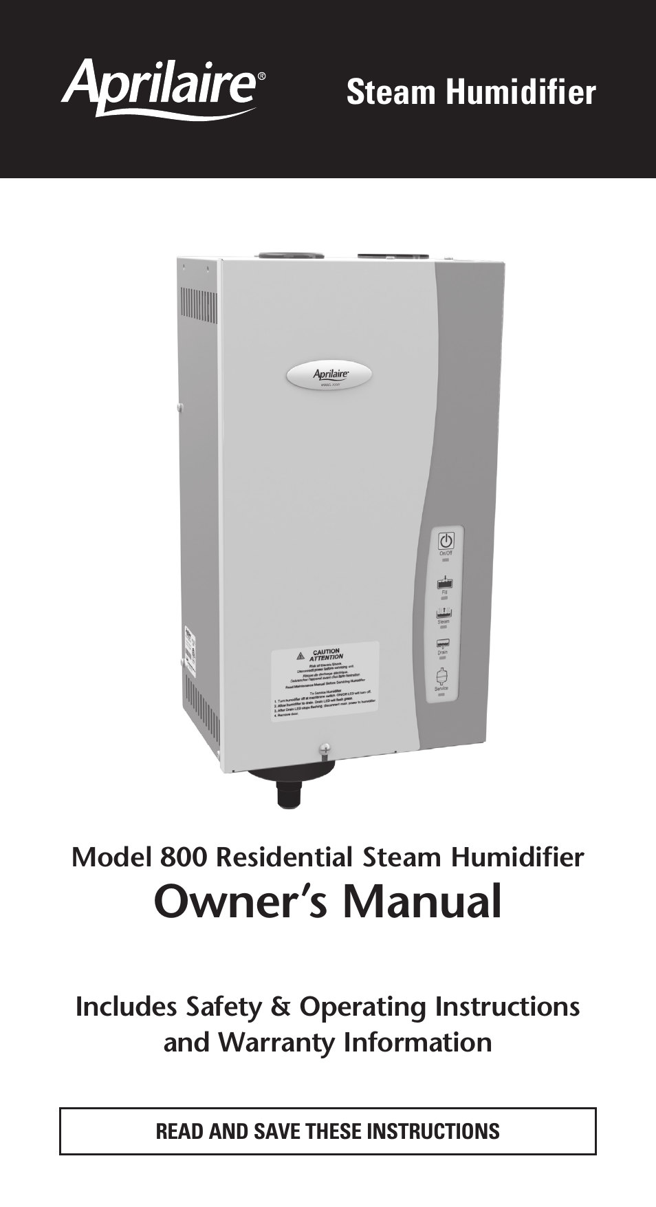 Aprilaire 800 User Manual | 9 pages
