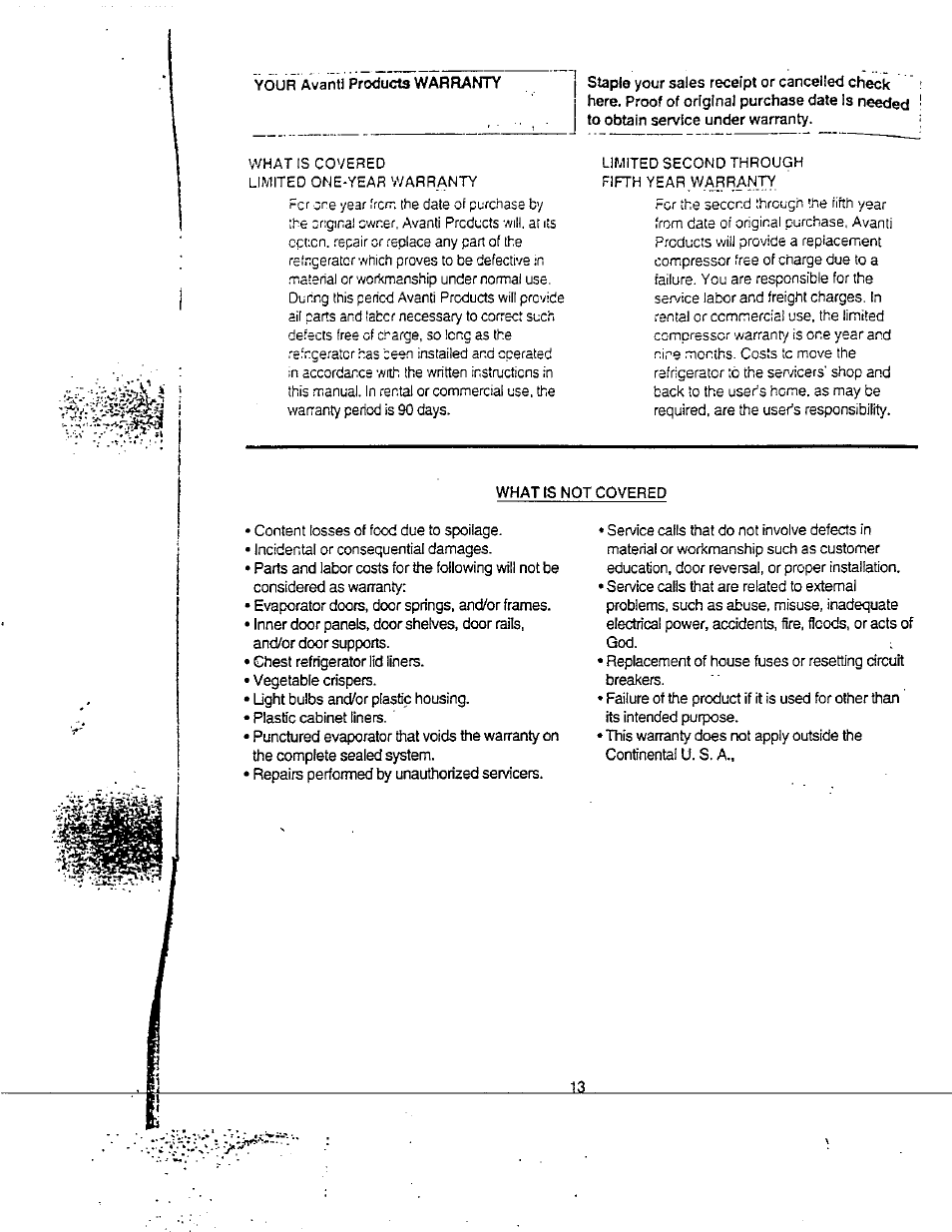 Avanti FF8WR User Manual | Page 13 / 19