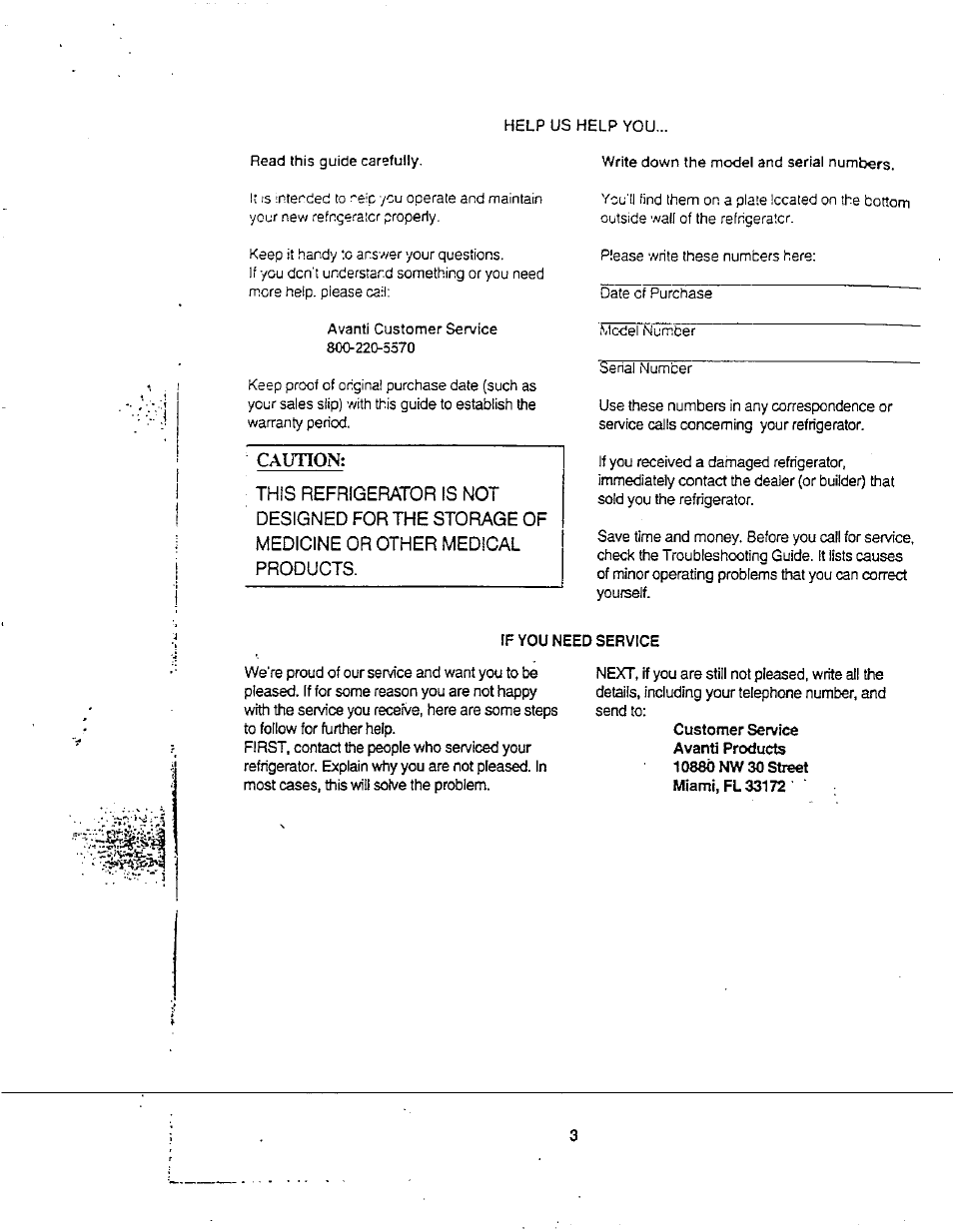 Avanti FF8WR User Manual | Page 3 / 19