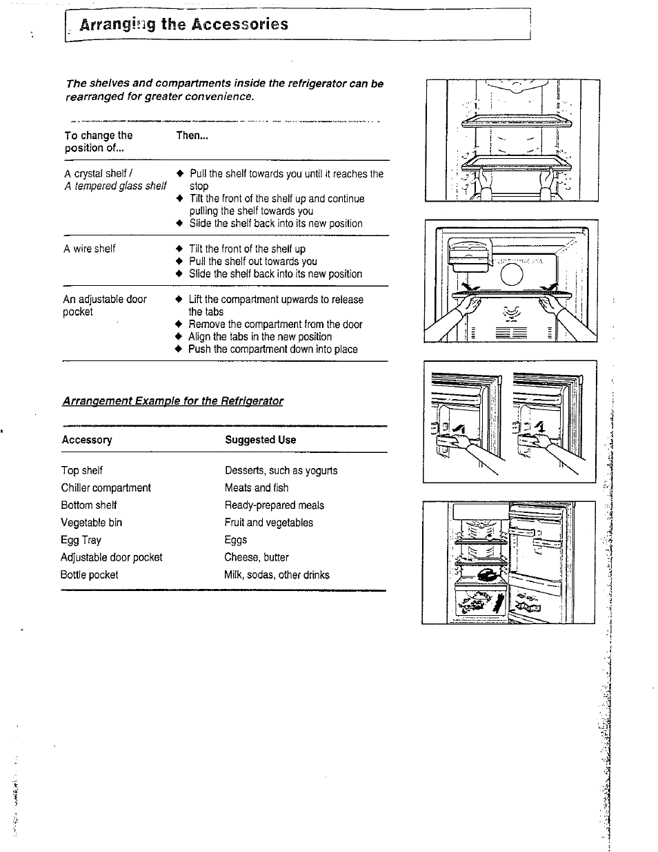 Arranging the accessories | Avanti DELUXE FROST FREE FF-97R User Manual | Page 10 / 26