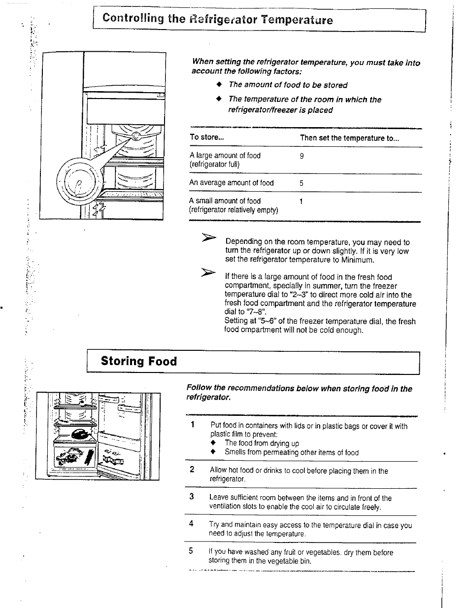 Storing food | Avanti DELUXE FROST FREE FF-97R User Manual | Page 11 / 26