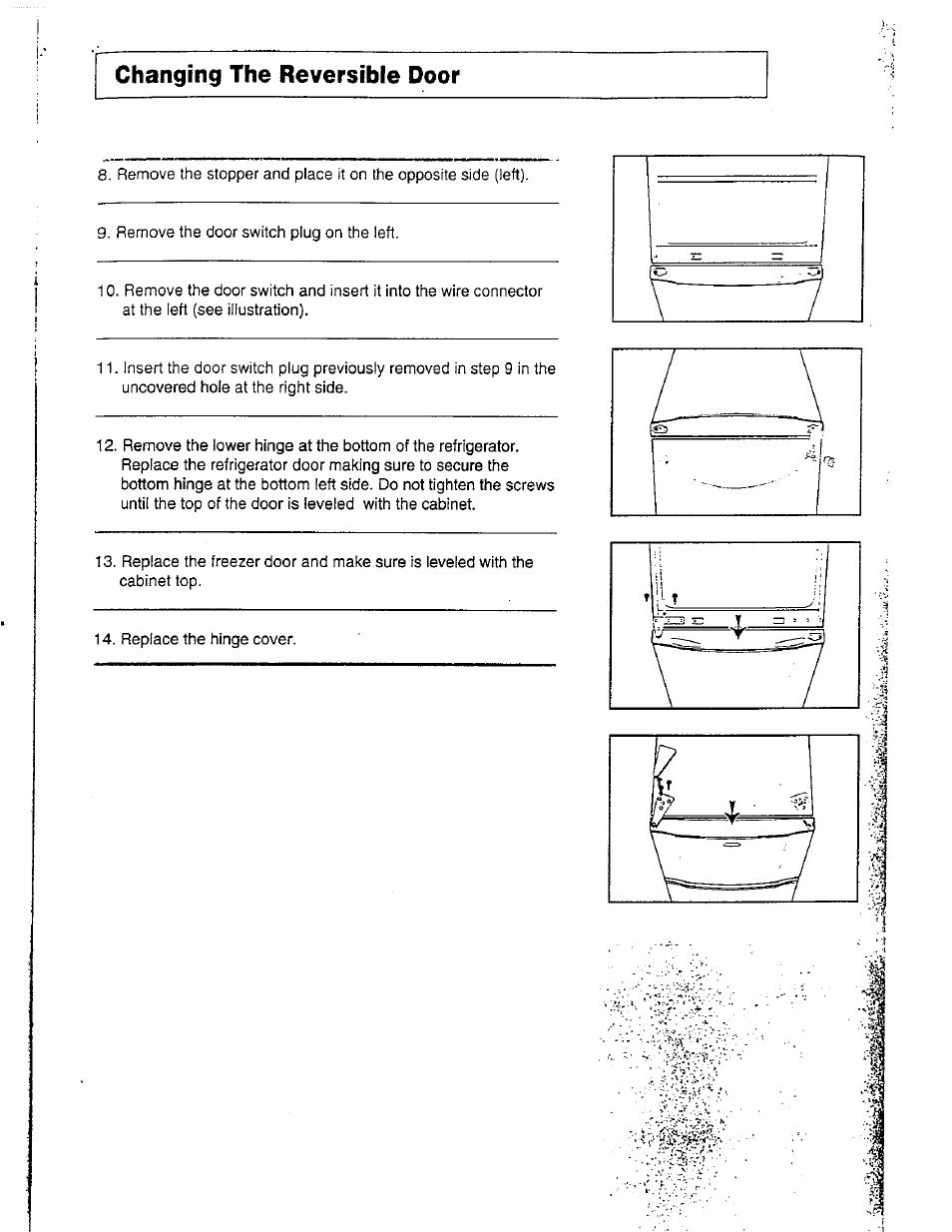 Changing the reversible door | Avanti DELUXE FROST FREE FF-97R User Manual | Page 20 / 26