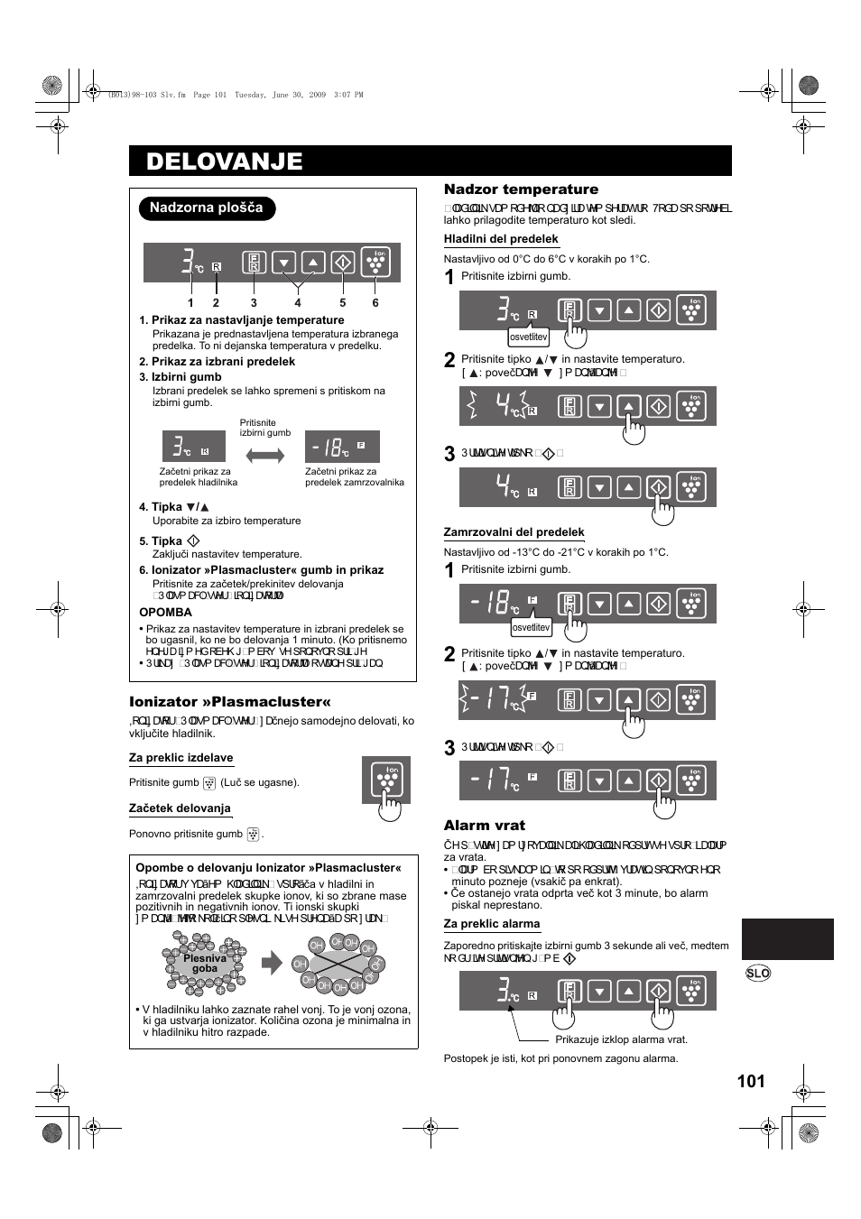 Delovanje | Sharp SJ-PD691SB User Manual | Page 101 / 116