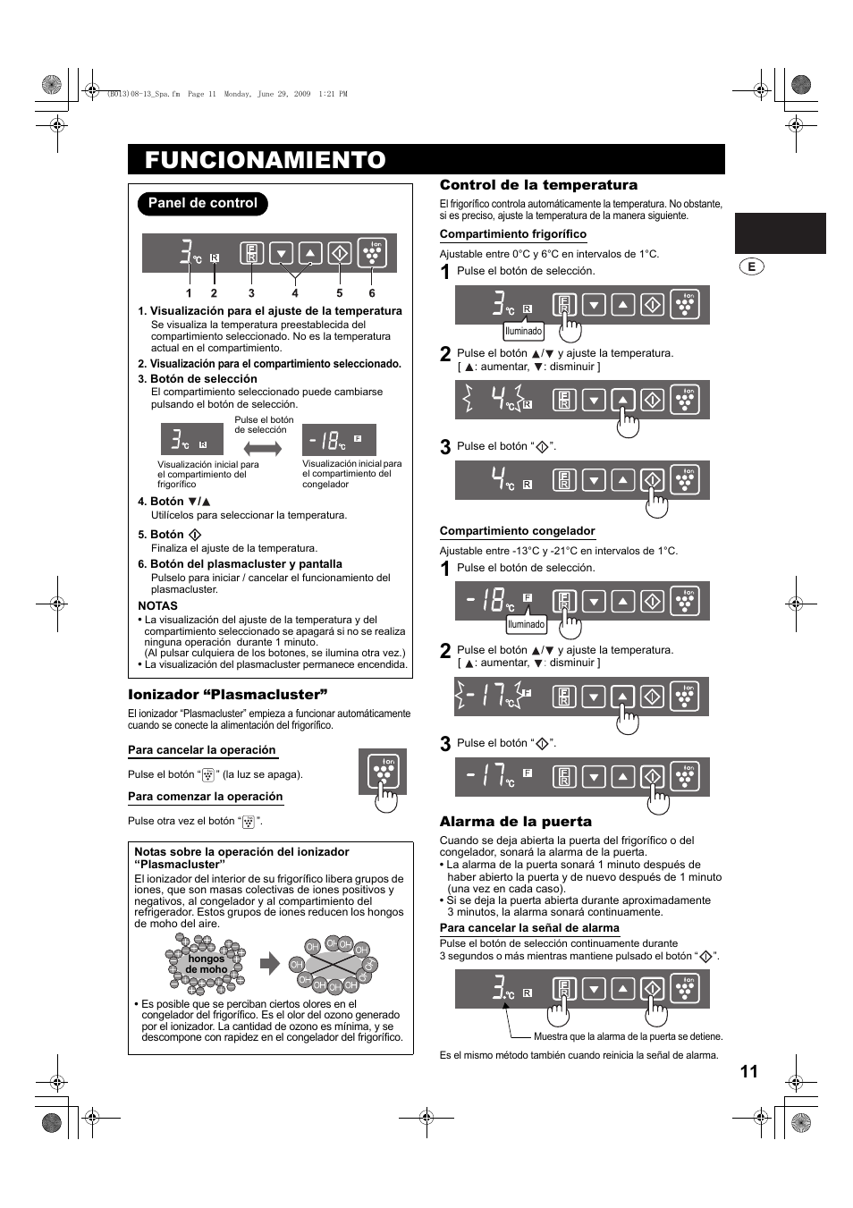 Funcionamiento | Sharp SJ-PD691SB User Manual | Page 11 / 116