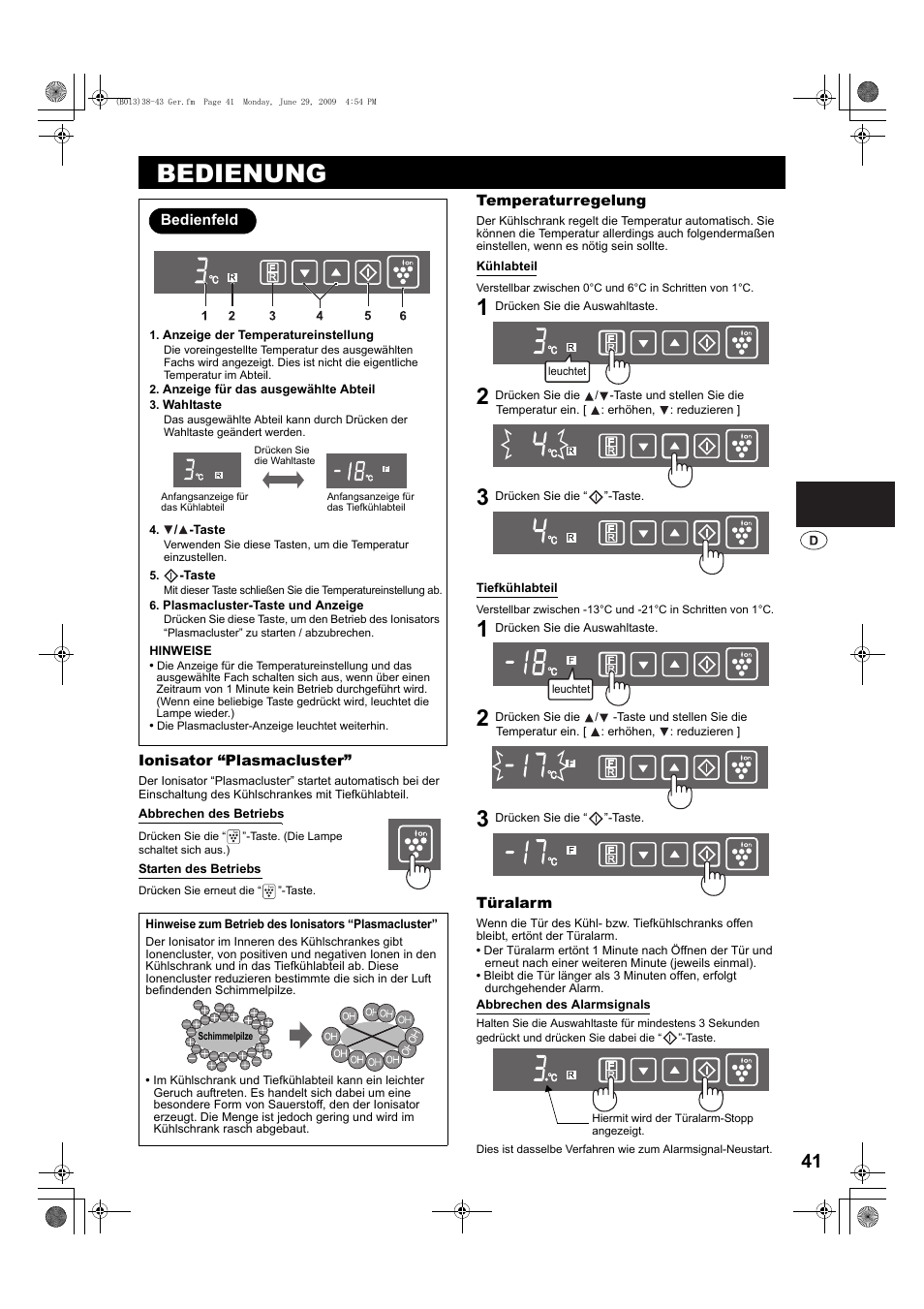 Bedienung | Sharp SJ-PD691SB User Manual | Page 41 / 116