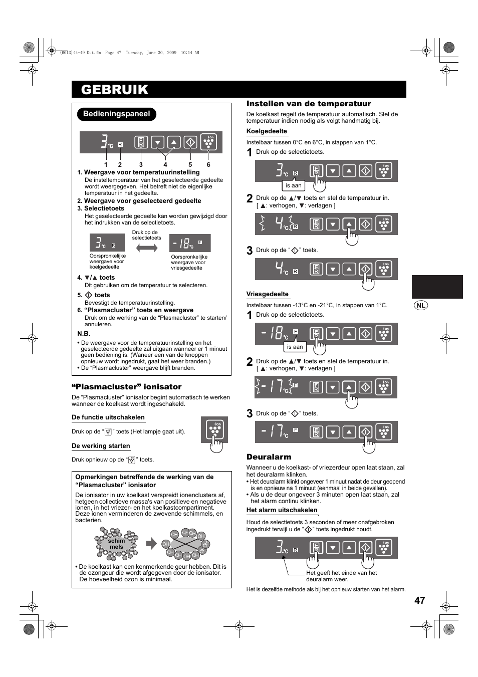 Gebruik | Sharp SJ-PD691SB User Manual | Page 47 / 116
