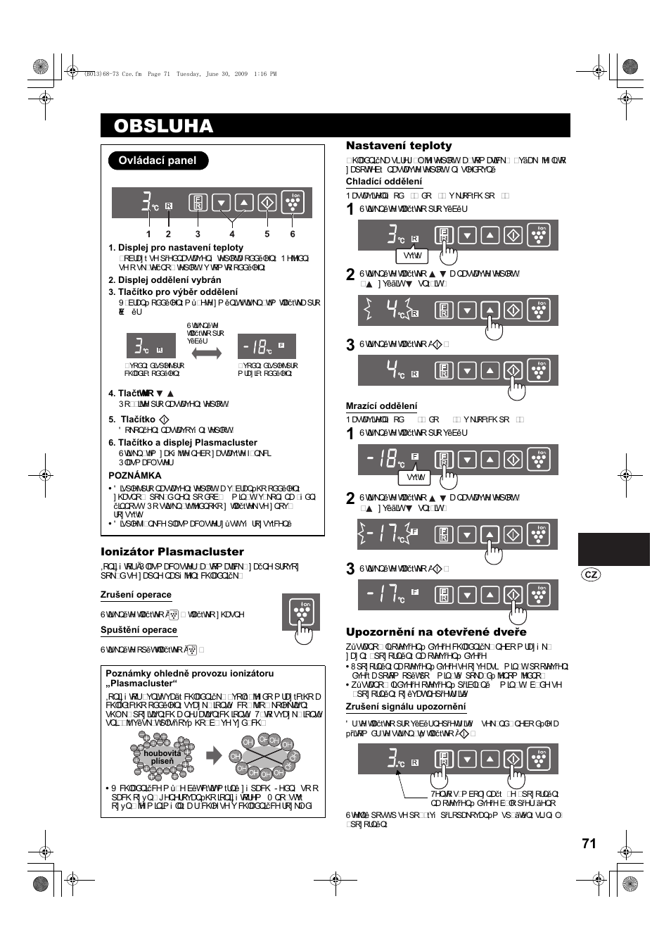 Obsluha | Sharp SJ-PD691SB User Manual | Page 71 / 116