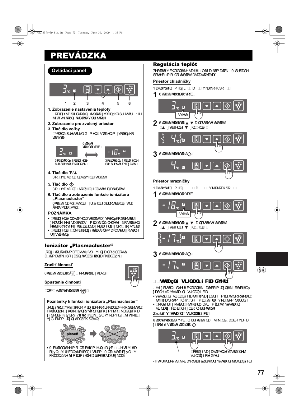 Prevádzka | Sharp SJ-PD691SB User Manual | Page 77 / 116