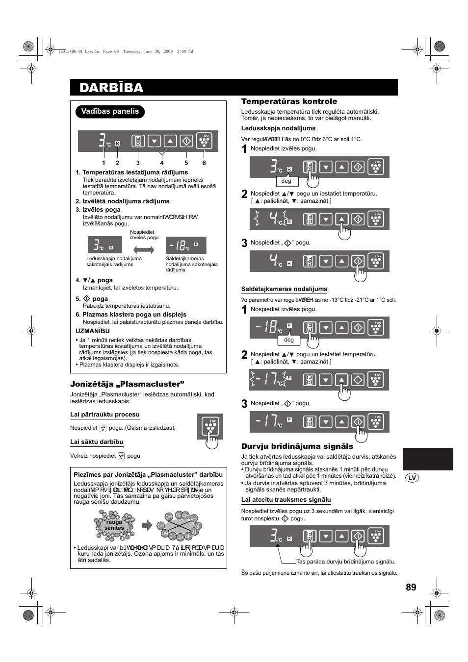 Darbība | Sharp SJ-PD691SB User Manual | Page 89 / 116