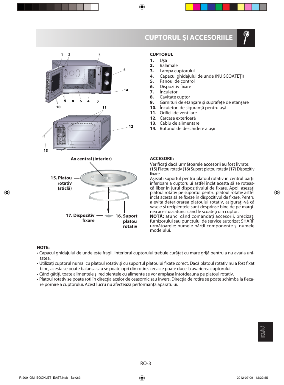 Cuptorul şi accesoriile | Sharp R-200WE User Manual | Page 125 / 144