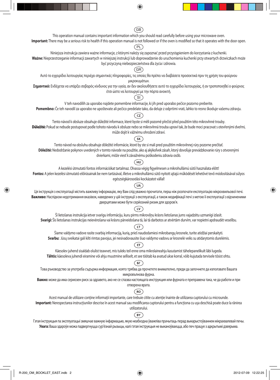 Sharp R-200WE User Manual | Page 2 / 144