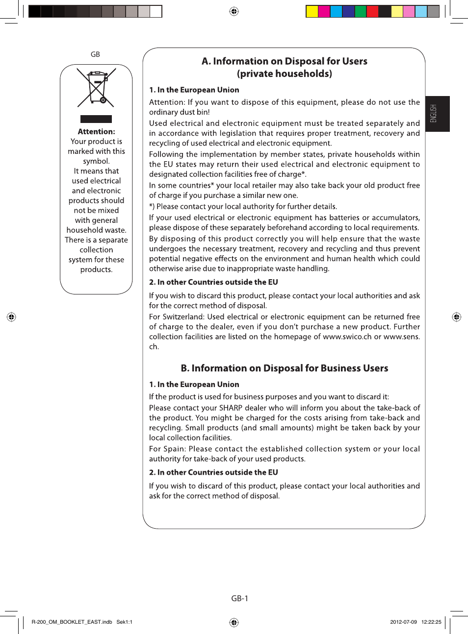 Gb-1 english | Sharp R-200WE User Manual | Page 3 / 144