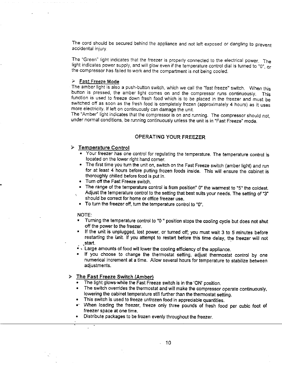 Avanti MAGIC COOL CF51P User Manual | Page 8 / 22