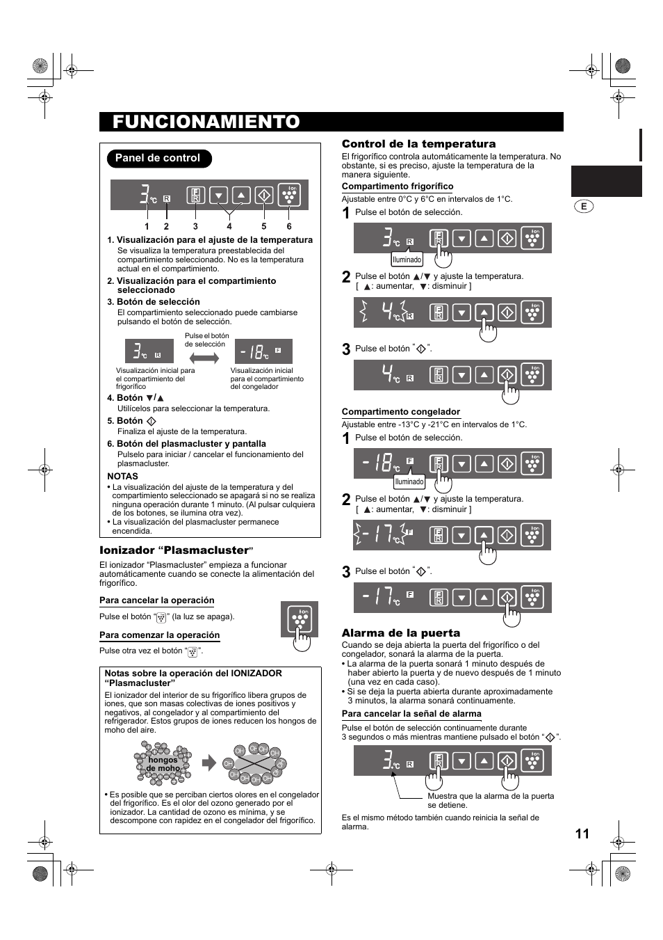 Funcionamiento | Sharp SJ-PT690RS User Manual | Page 11 / 116