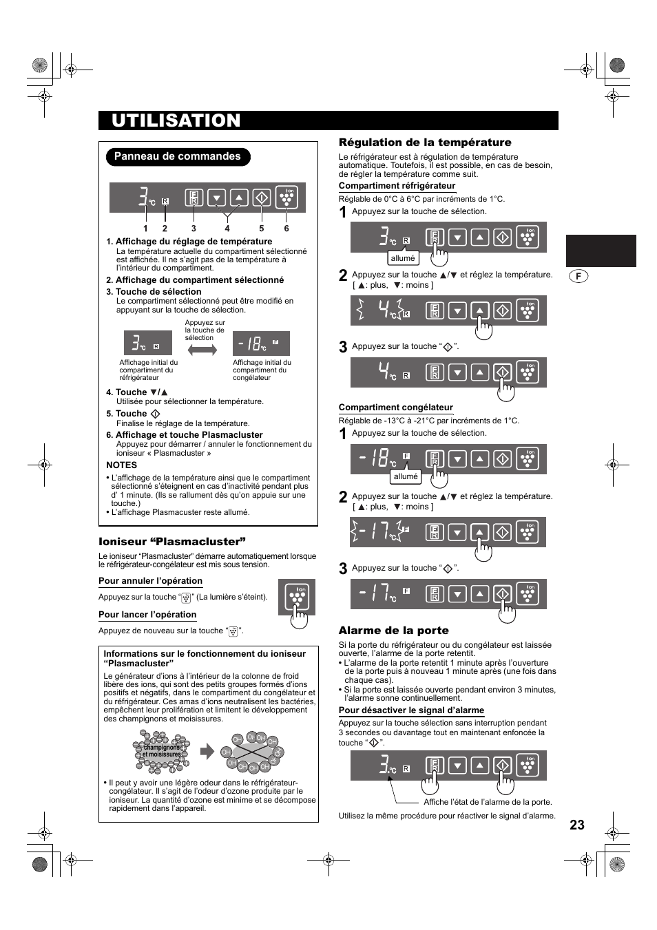 Utilisation | Sharp SJ-PT690RS User Manual | Page 23 / 116