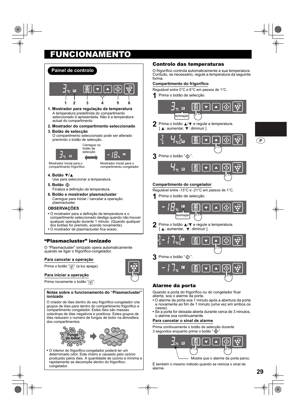 Funcionamento | Sharp SJ-PT690RS User Manual | Page 29 / 116