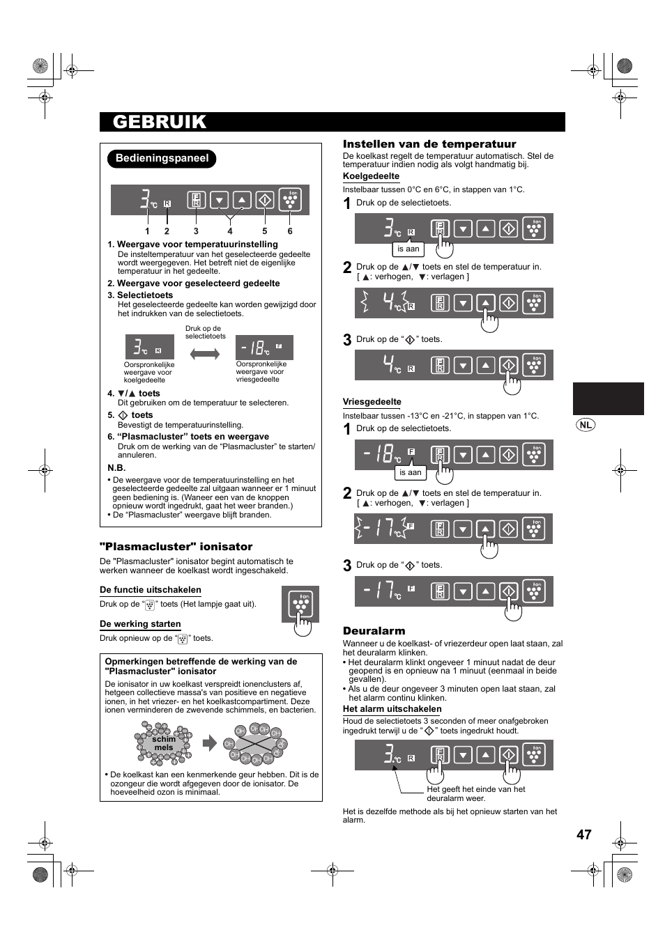 Gebruik | Sharp SJ-PT690RS User Manual | Page 47 / 116