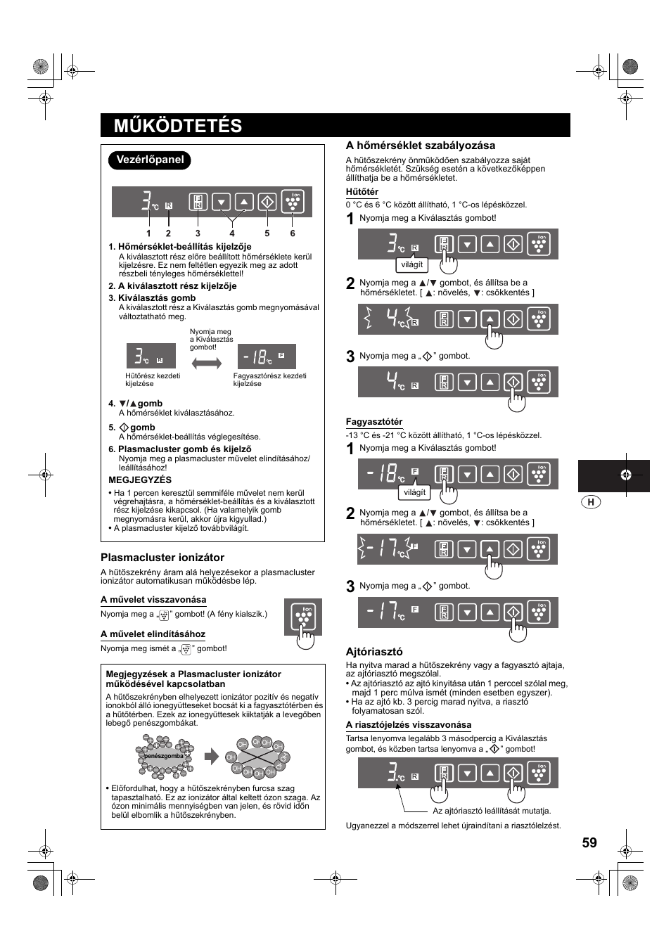 Működtetés | Sharp SJ-PT690RS User Manual | Page 59 / 116