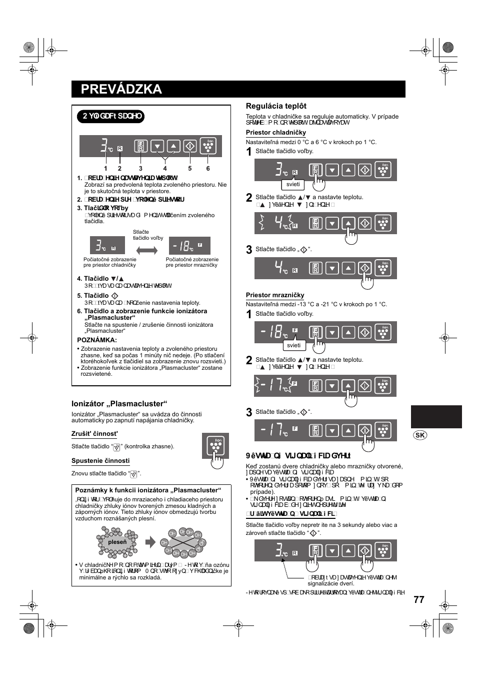 Prevádzka | Sharp SJ-PT690RS User Manual | Page 77 / 116