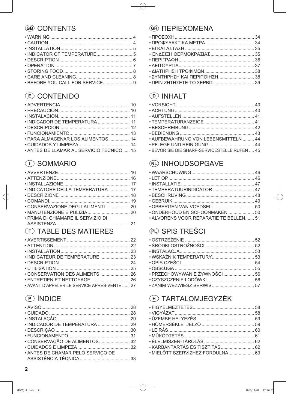 Sharp SJ-SC700VSL User Manual | Page 2 / 124