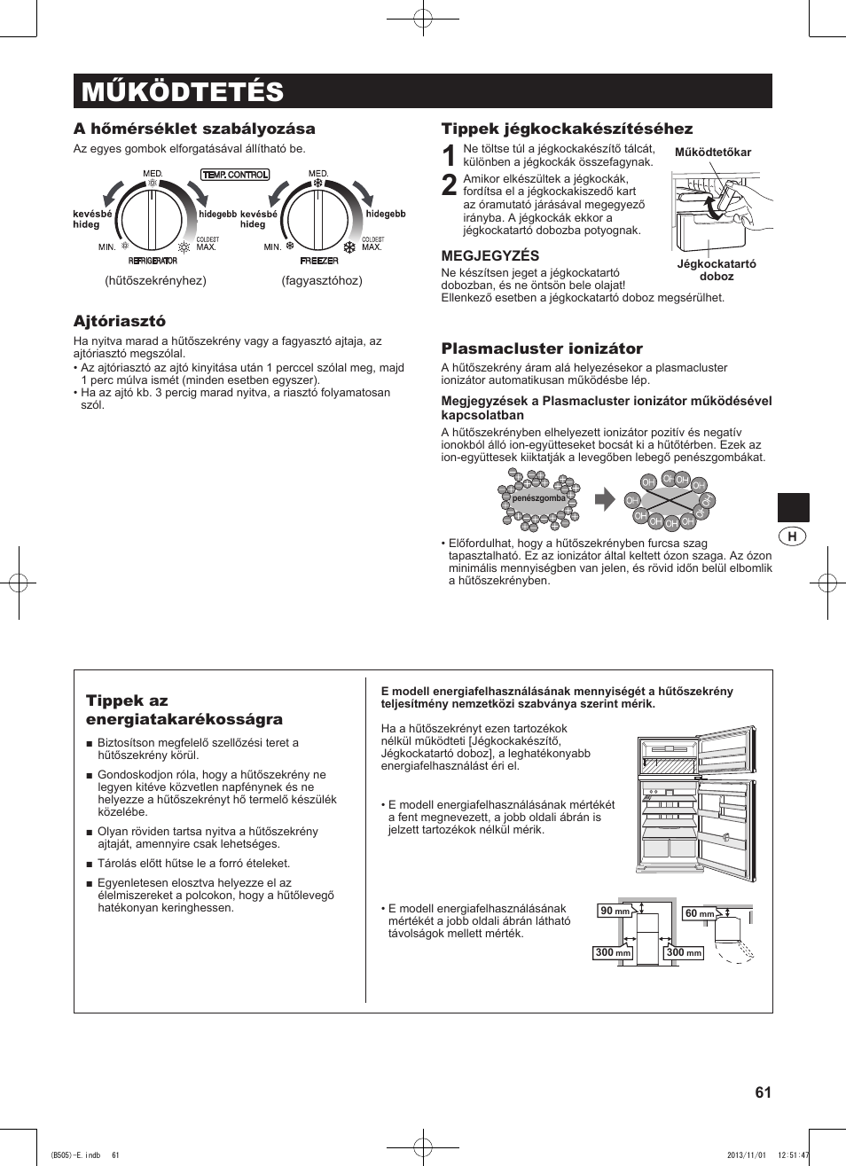 Működtetés | Sharp SJ-SC700VSL User Manual | Page 61 / 124
