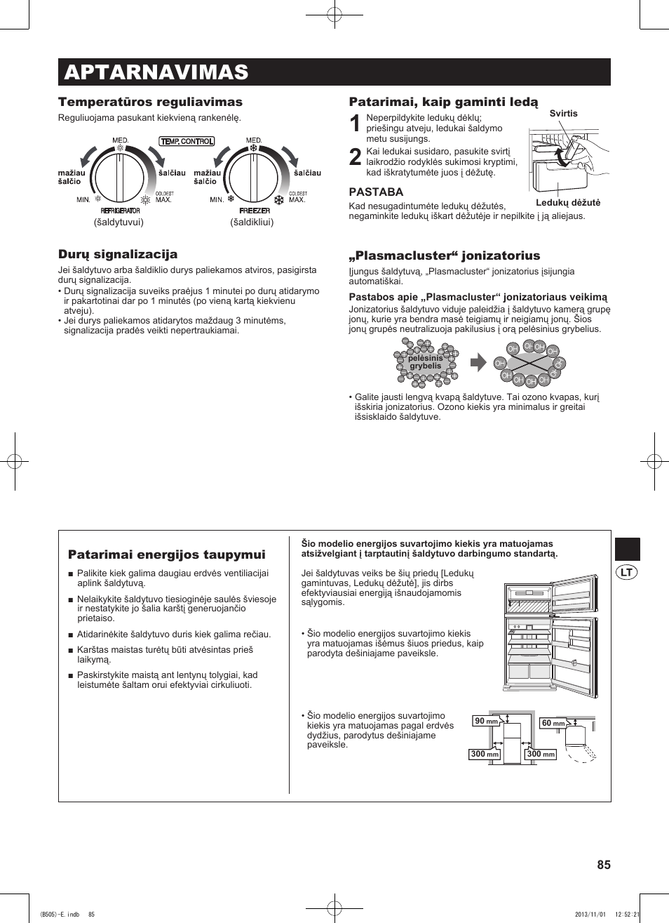 Aptarnavimas | Sharp SJ-SC700VSL User Manual | Page 85 / 124