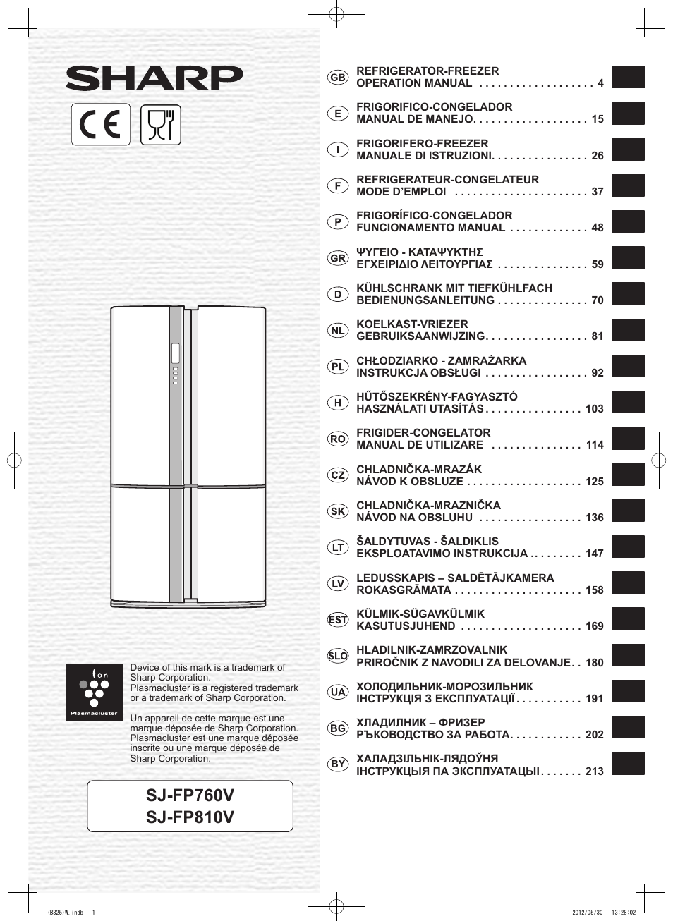 Sharp SJ-FP760VST User Manual | 224 pages