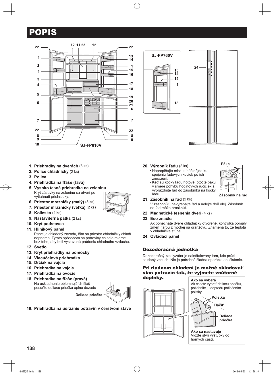 Popis | Sharp SJ-FP760VST User Manual | Page 138 / 224