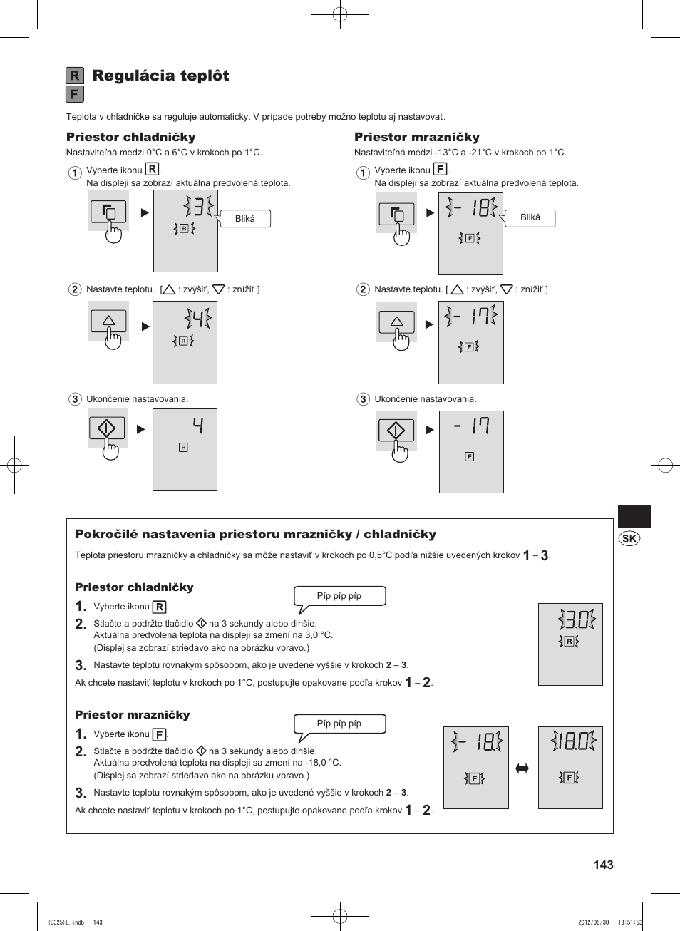 Regulácia teplôt | Sharp SJ-FP760VST User Manual | Page 143 / 224