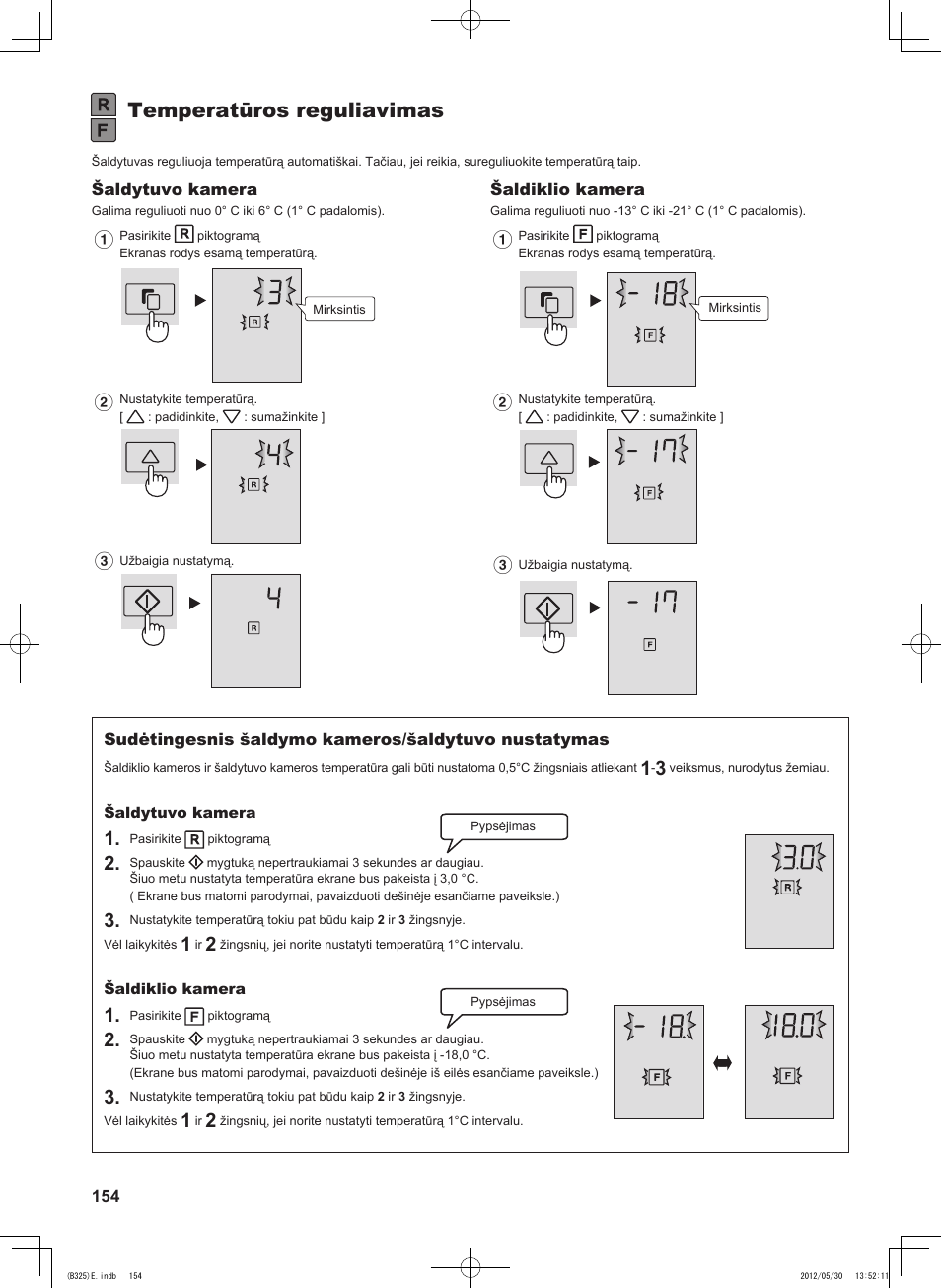 Temperatūros reguliavimas | Sharp SJ-FP760VST User Manual | Page 154 / 224