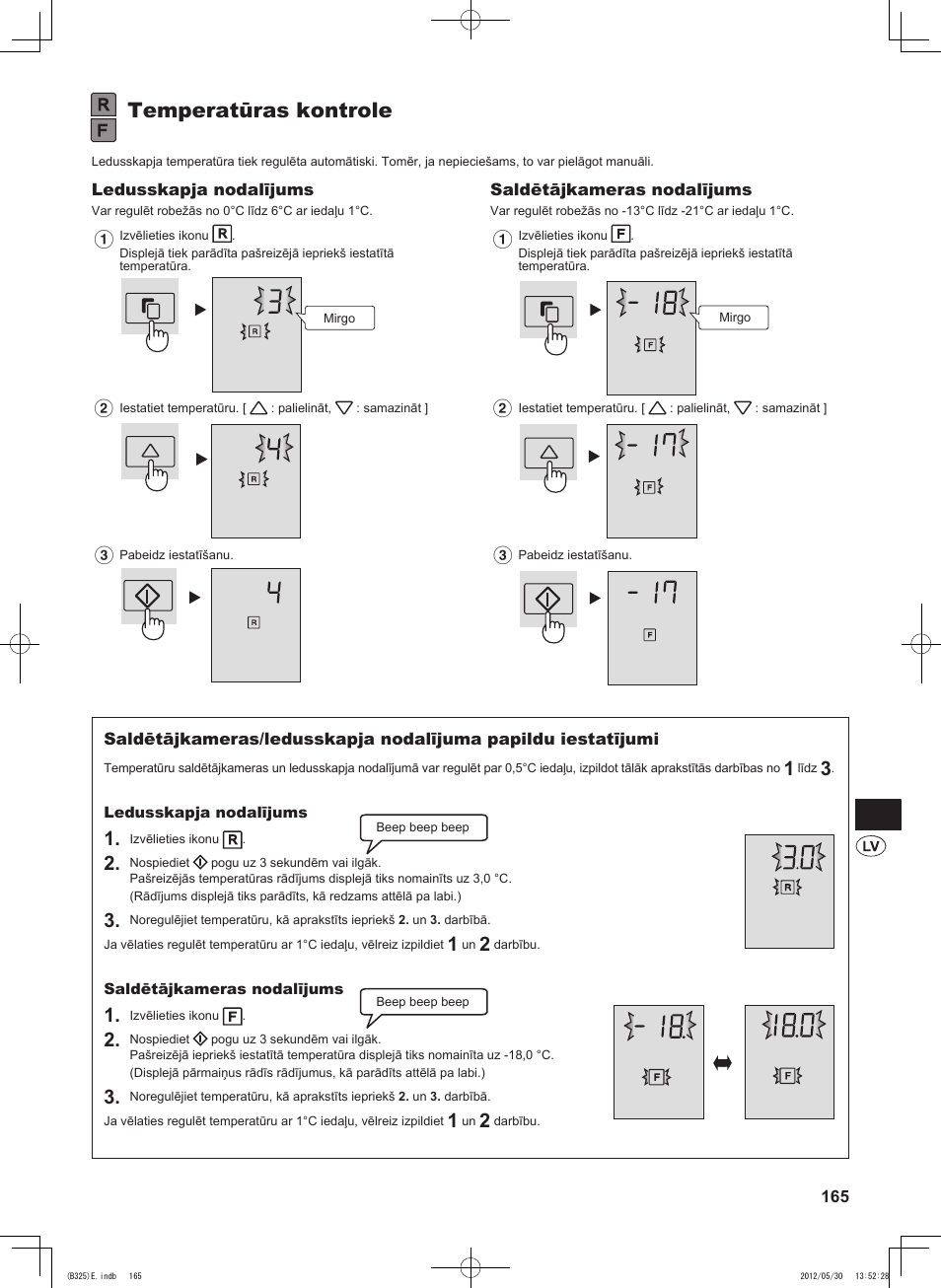 Temperatūras kontrole | Sharp SJ-FP760VST User Manual | Page 165 / 224