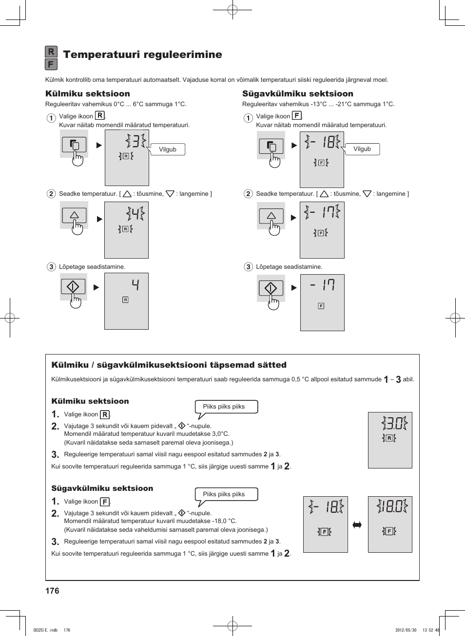 Temperatuuri reguleerimine | Sharp SJ-FP760VST User Manual | Page 176 / 224