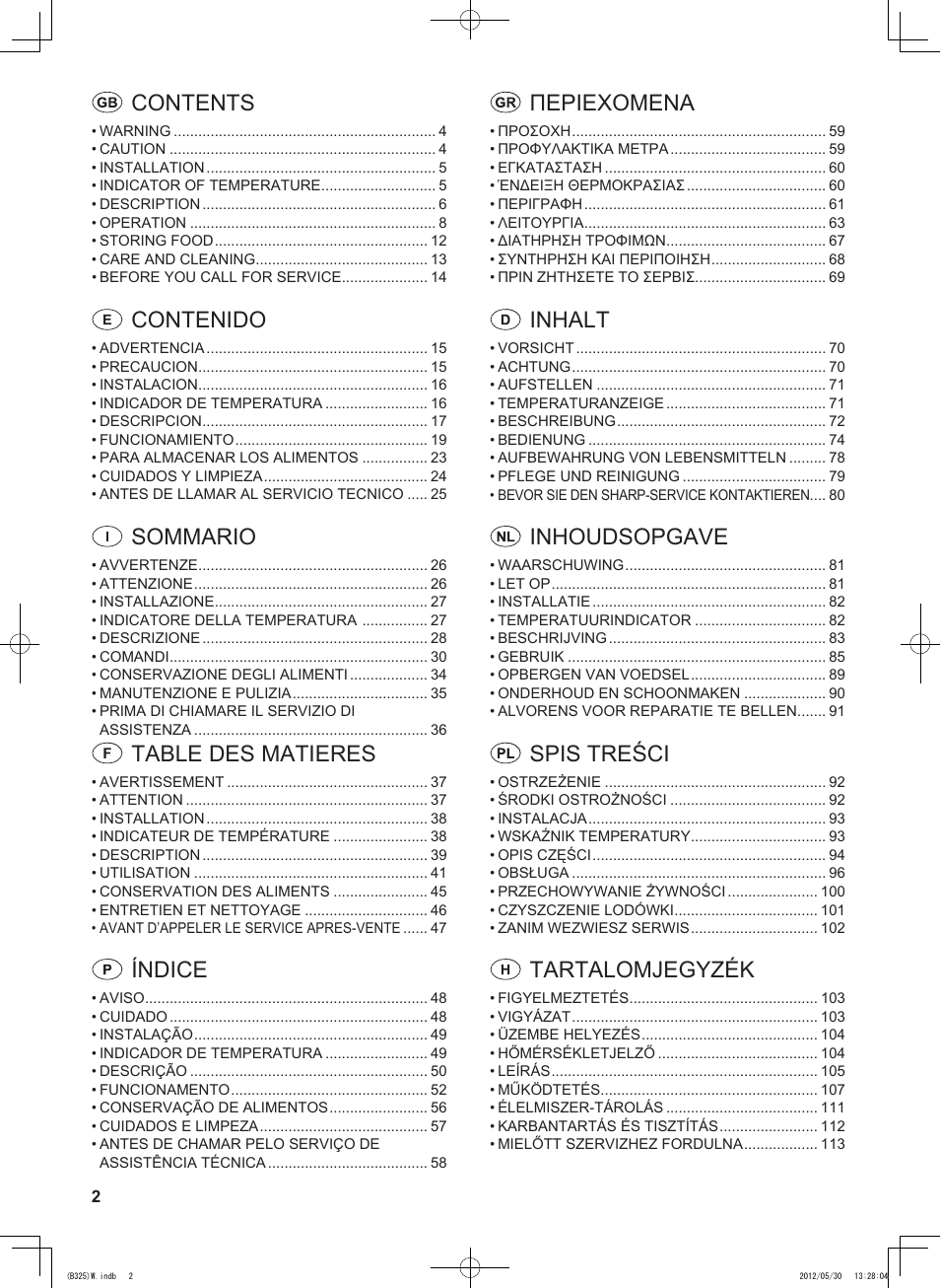 Sharp SJ-FP760VST User Manual | Page 2 / 224