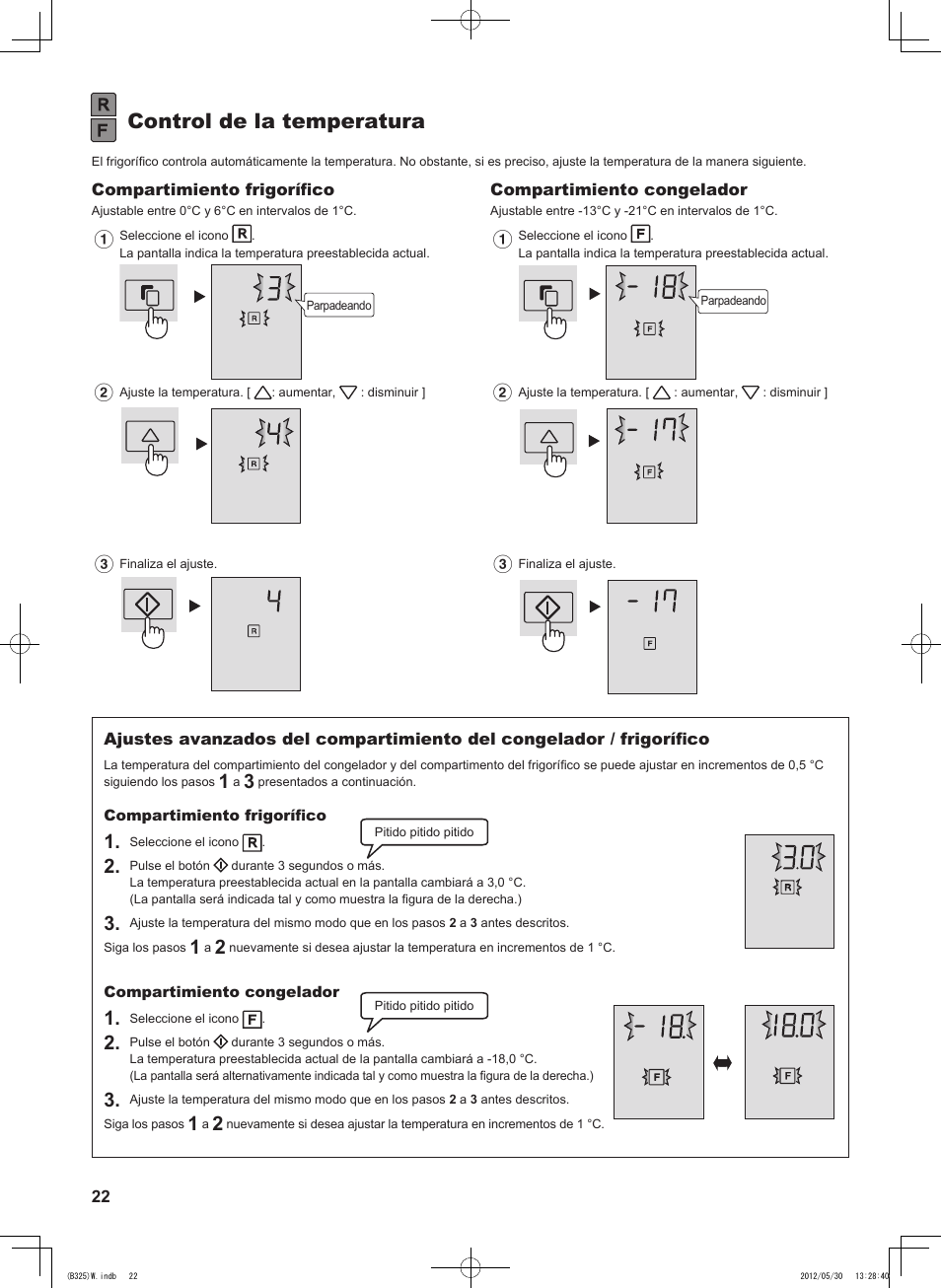 Control de la temperatura | Sharp SJ-FP760VST User Manual | Page 22 / 224