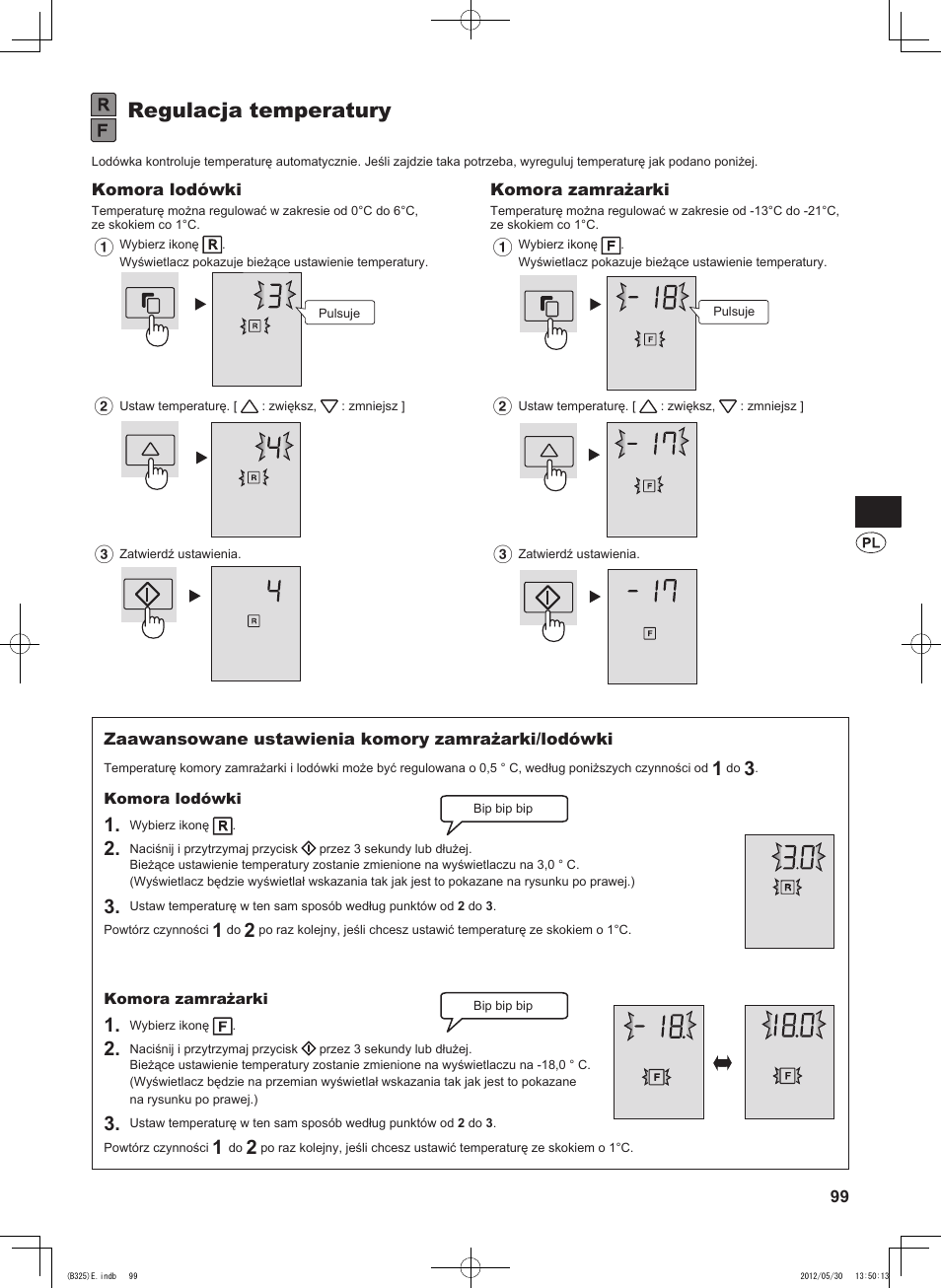 Regulacja temperatury | Sharp SJ-FP760VST User Manual | Page 99 / 224