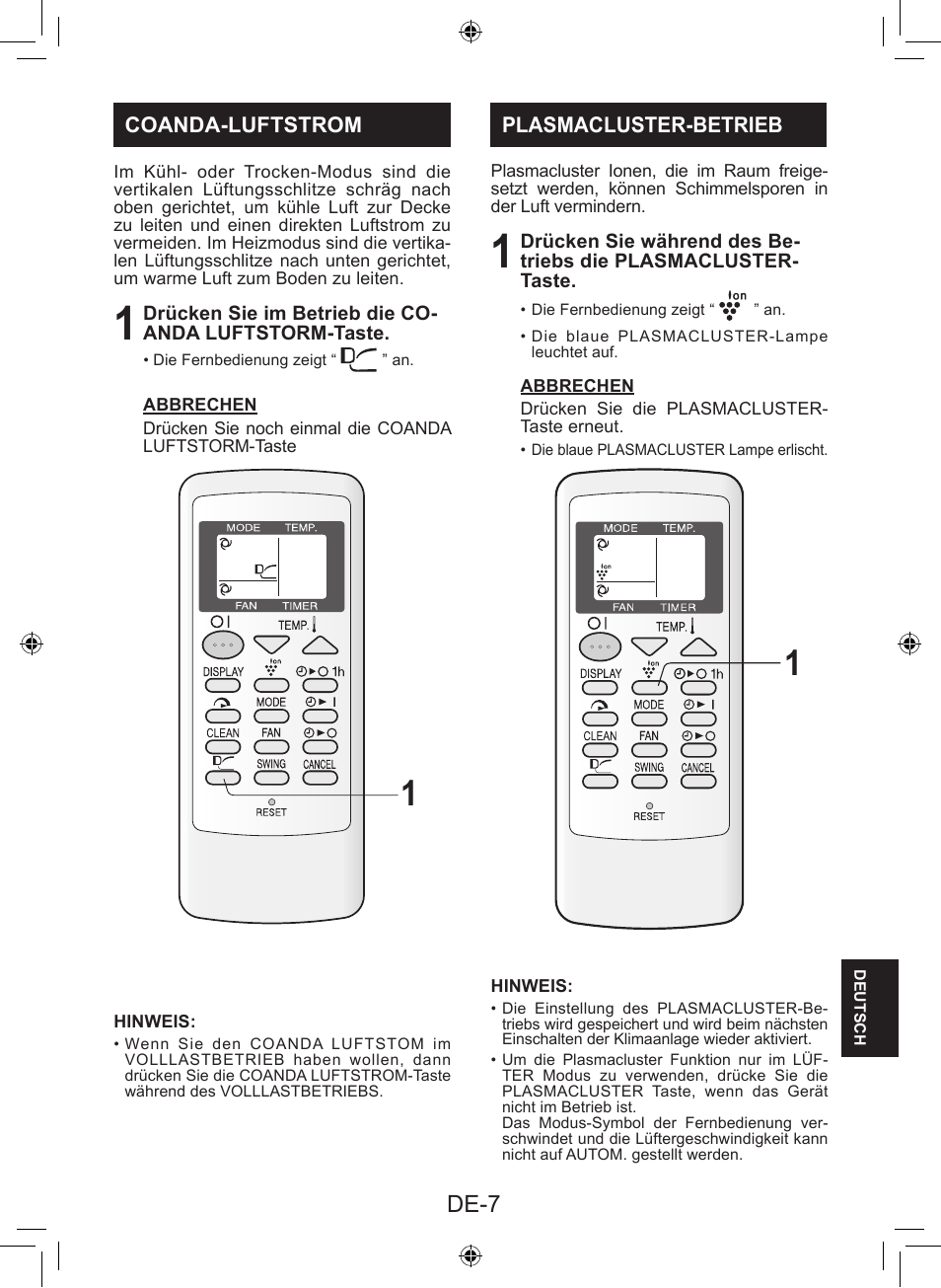 De-7 | Sharp AY-XP9LSR - AE-X9LSR User Manual | Page 121 / 144