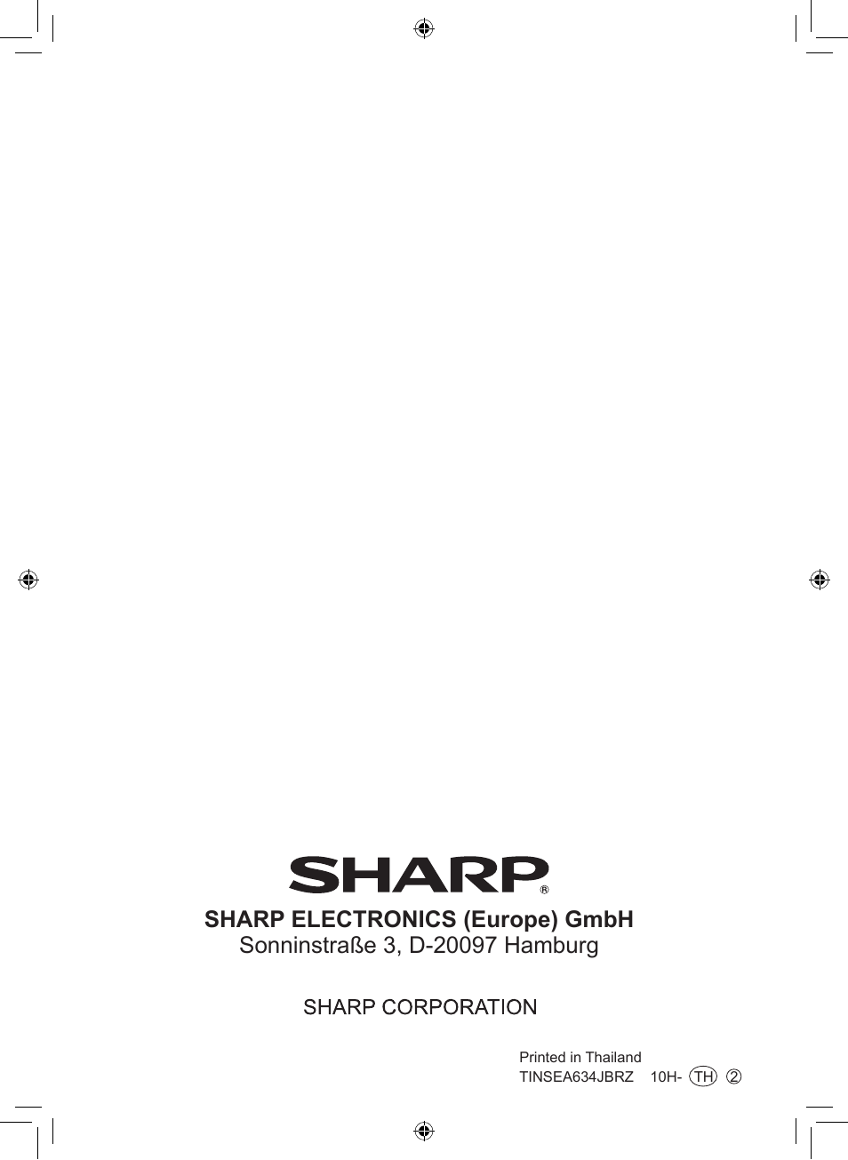 Sharp AY-XP9LSR - AE-X9LSR User Manual | Page 144 / 144