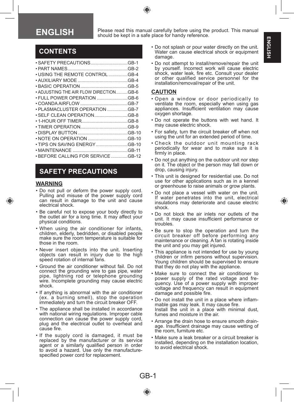 Sharp AY-XP9LSR - AE-X9LSR User Manual | Page 3 / 144