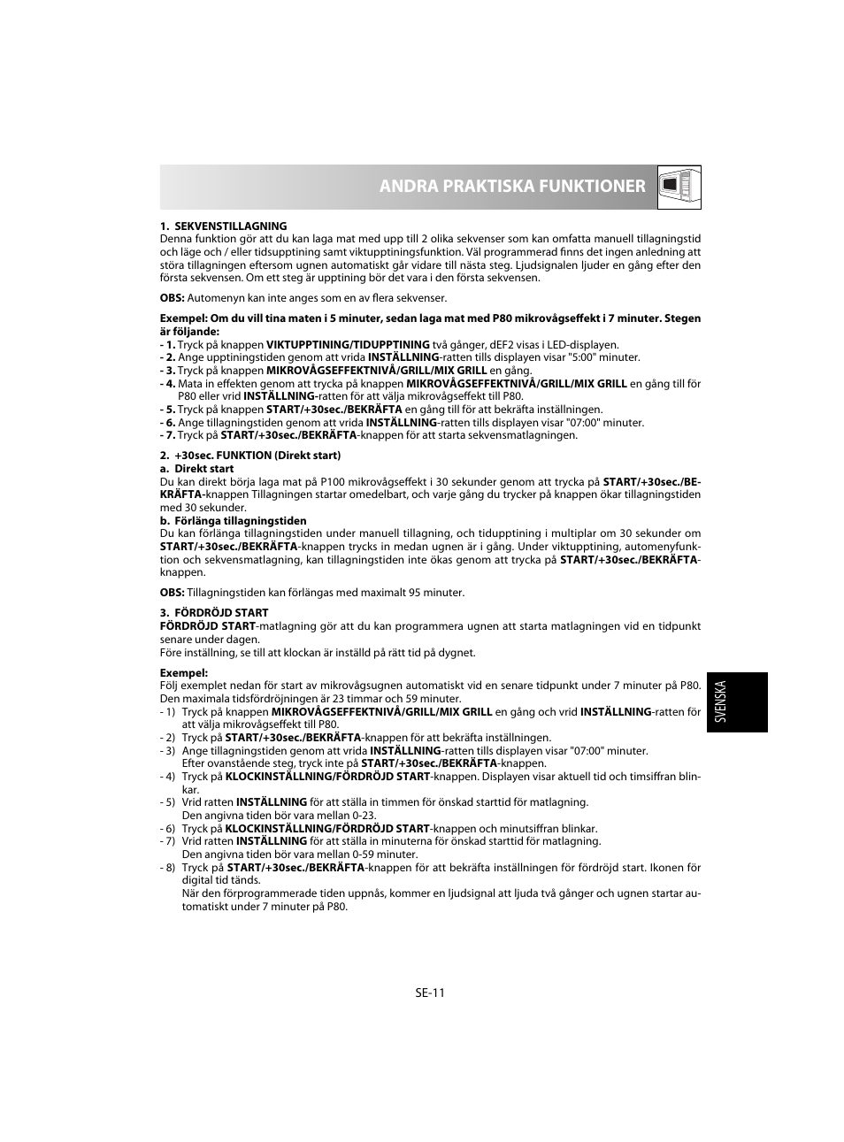 Andra praktiska funktioner | Sharp R-60STE User Manual | Page 109 / 180