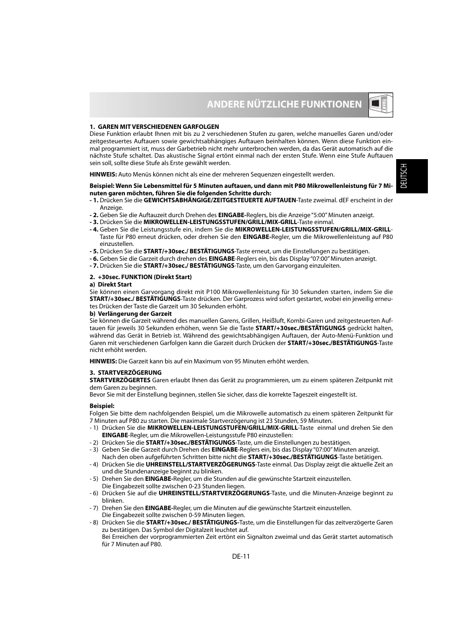 Andere nützliche funktionen | Sharp R-60STE User Manual | Page 13 / 180