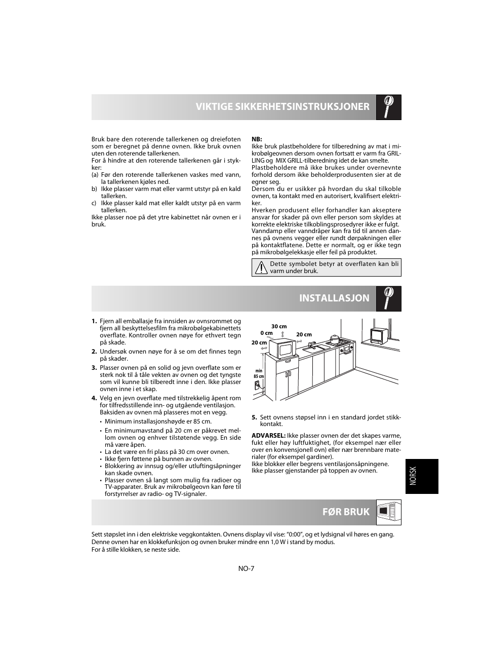 Norsk | Sharp R-60STE User Manual | Page 137 / 180