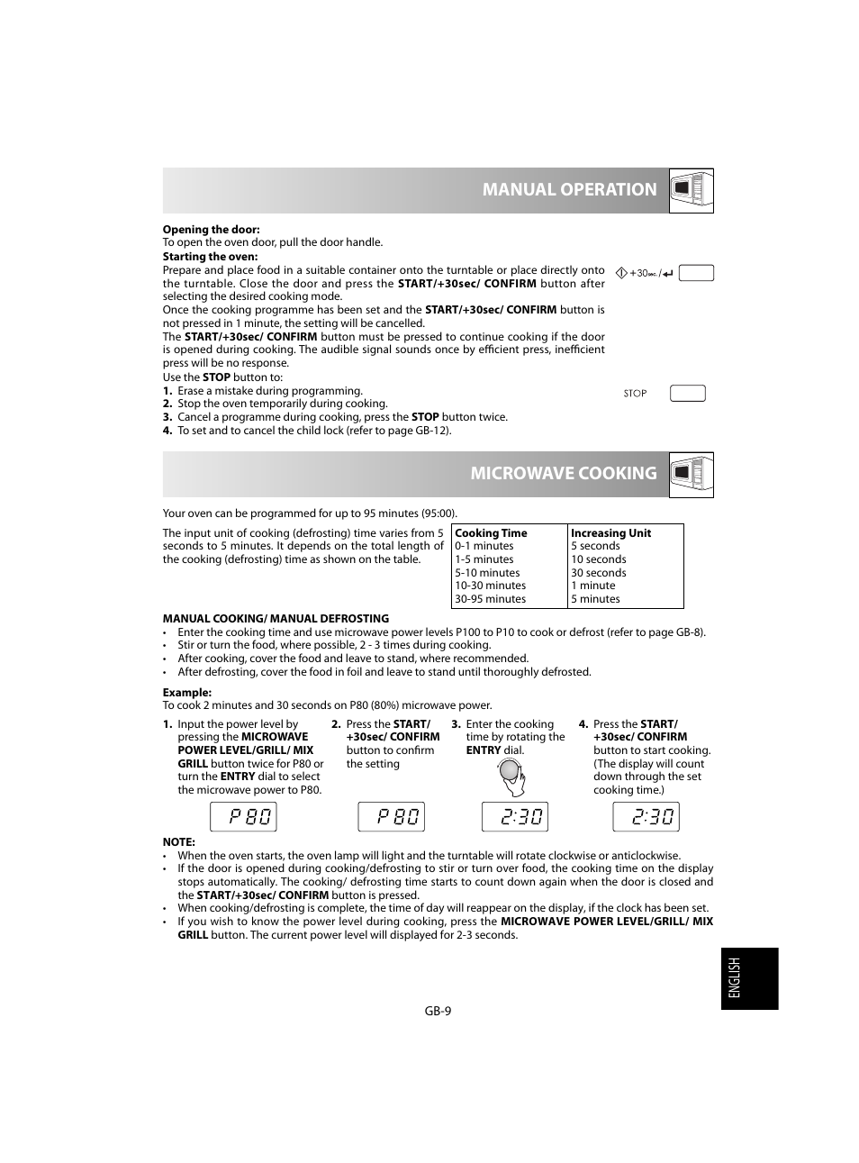 Microwave cooking manual operation | Sharp R-60STE User Manual | Page 171 / 180